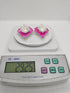 Pure Silver Fancy Diya Leaf Pattern In Pink 29.25g
